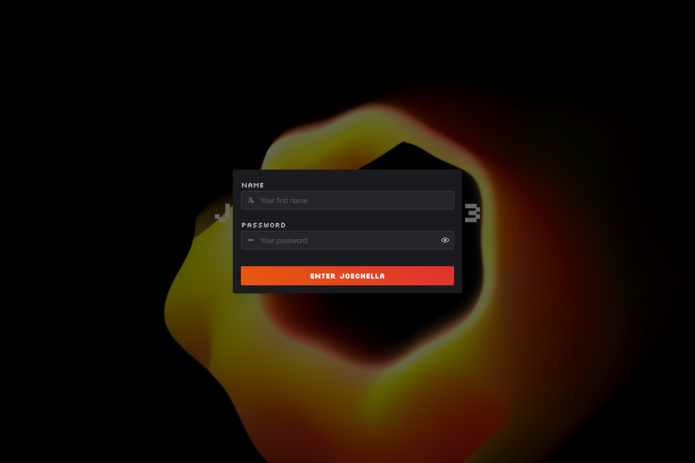 Joechella login modal screenshot